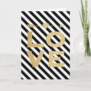 Cartes Pour Fêtes Annuelles Faux Gold Parties scintillant Love Valentine's Day