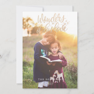 Cartes Pour Fêtes Annuelles Faux Gold ScriptMerveilles de sa photo de fête