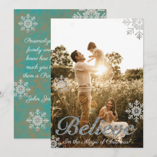 Cartes Pour Fêtes Annuelles Faux Silver Parties scintillant Croire photo