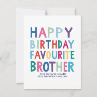 "Favori Brother Birthday Card"