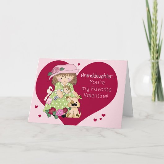 Cartes Pour Fêtes Annuelles Favori Valentine de petite-fille (Devant)
