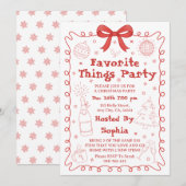 Cartes Pour Fêtes Annuelles Favorite Things Party Red Pink Bow Christmas (Devant / Derrière)