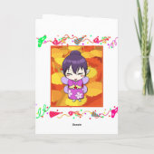 Cartes Pour Fêtes Annuelles Fée de Kokeshi de fées de Manga (Dos)