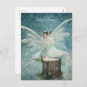 Cartes Pour Fêtes Annuelles fée de la neige (Devant / Derrière)