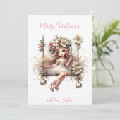 Cartes Pour Fêtes Annuelles Fée de Noël blanche (Debout devant)