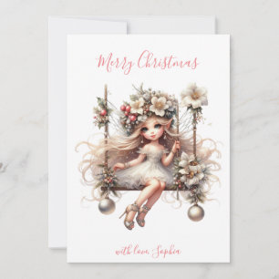 Cartes Pour Fêtes Annuelles Fée de Noël blanche