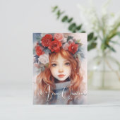 Cartes Pour Fêtes Annuelles Fée de Noël des Rose (Debout devant)