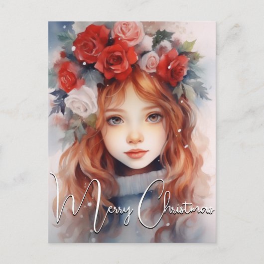 Cartes Pour Fêtes Annuelles Fée de Noël des Rose (Devant)