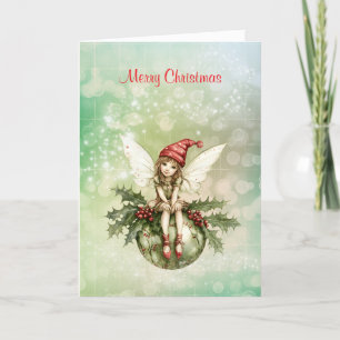 Cartes Pour Fêtes Annuelles Fée de Noël mignonne sur un ornement