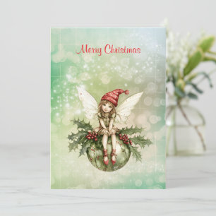 Cartes Pour Fêtes Annuelles Fée de Noël mignonne sur un ornement