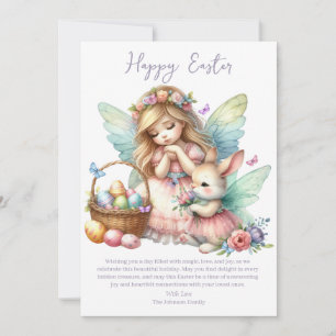 Cartes Pour Fêtes Annuelles Fée de printemps de Pâques à l'aquarelle