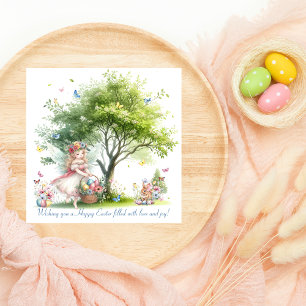 Cartes Pour Fêtes Annuelles Fée de printemps de Pâques mignonne à l'aquarelle