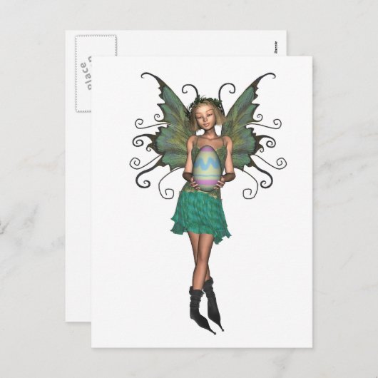 Cartes Pour Fêtes Annuelles Fée d'oeufs de Pâques (Devant / Derrière)