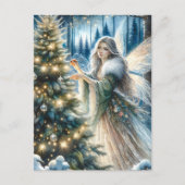 Cartes Pour Fêtes Annuelles Fée et sapin de Noël dans la forêt enchantée (Devant)