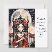 Cartes Pour Fêtes Annuelles Fée Goth Enchantant Noël (Devant)