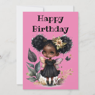 Cartes Pour Fêtes Annuelles Fée noire mignonne heureux anniversaire