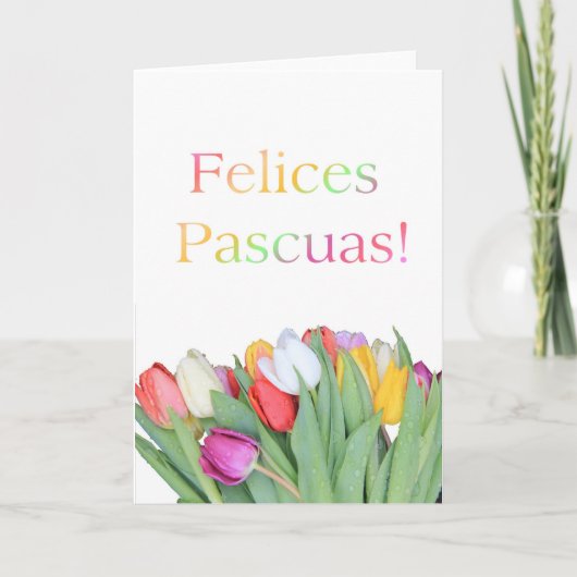 Cartes Pour Fêtes Annuelles Felices Pascuas espagnol Joyeux Pâques (Devant)