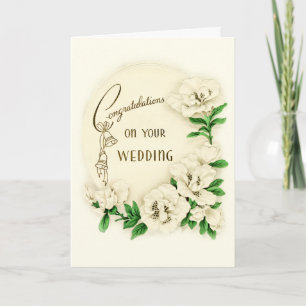 Cartes Pour Fêtes Annuelles Félicitations à Floral pour votre Mariage