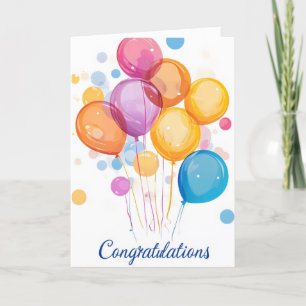 Cartes Pour Fêtes Annuelles Félicitations Ballons colorés