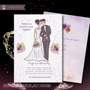 Cartes Pour Fêtes Annuelles Félicitations de mariage à l'aquarelle pour les ma