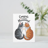 Cartes Pour Fêtes Annuelles Félicitations de mariage pour amoureux de chats mi (Debout devant)