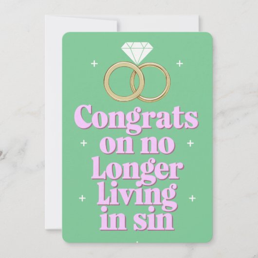 Cartes Pour Fêtes Annuelles Félicitations De Ne Plus Vivre Dans Le Mariage Drô (Devant)