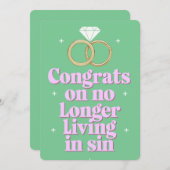 Cartes Pour Fêtes Annuelles Félicitations De Ne Plus Vivre Dans Le Mariage Drô (Devant / Derrière)