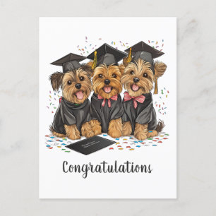 Cartes Pour Fêtes Annuelles Félicitations Diplôme Yorkshire Terrier Chiens
