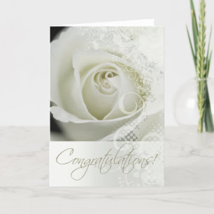 Cartes Pour Fêtes Annuelles Félicitations Mariage Rose de dentelle nuptiale (b