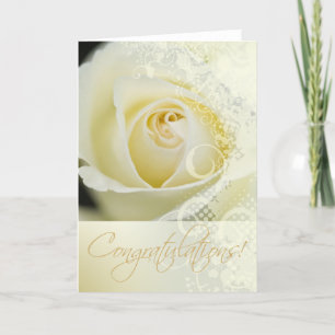 Cartes Pour Fêtes Annuelles Félicitations Mariage Rose de dentelle nuptiale (c