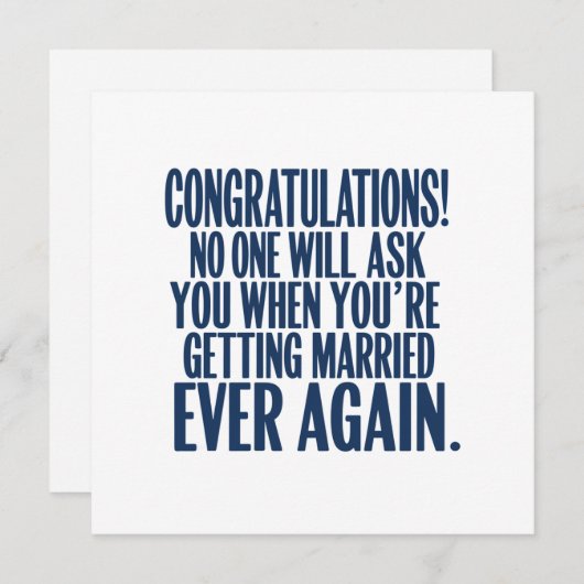 Cartes Pour Fêtes Annuelles Félicitations pour les fiançailles de mariage drôl (Devant / Derrière)