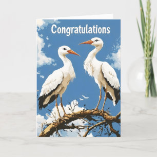 Cartes Pour Fêtes Annuelles Félicitations Storks Nature