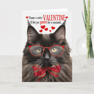 Cartes Pour Fêtes Annuelles Féline de chat noir Maine Humour Saint-Valentin