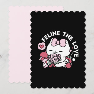 Cartes Pour Fêtes Annuelles Féline l'amour - Conception de chat de la Saint-Va