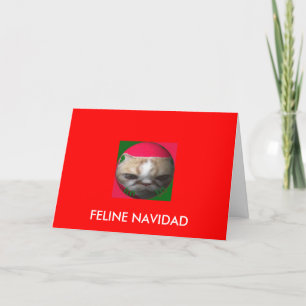 Cartes Pour Fêtes Annuelles Feline Navidad