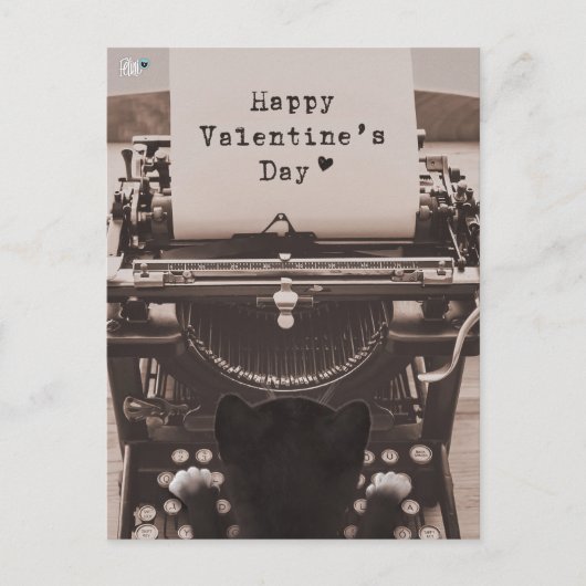 Cartes Pour Fêtes Annuelles Felini Chat Tape Joyeuse Saint-Valentin - (Devant)