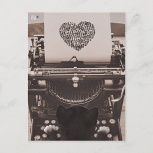 Cartes Pour Fêtes Annuelles Felini Chat Tape le Cœur de la Saint-Valentin -