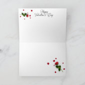 Cartes Pour Fêtes Annuelles Feliz día de San Valentín con rosas  (Intérieur)