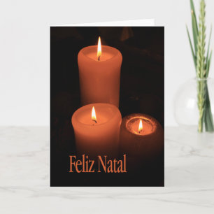 Cartes Pour Fêtes Annuelles Feliz Natal Brûler des bougies Noël