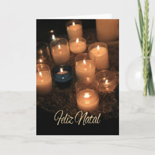 Cartes Pour Fêtes Annuelles Feliz Natal Brûler des bougies Noël