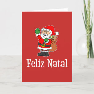 Cartes Pour Fêtes Annuelles Feliz Natal Portugais Noël Père Noël