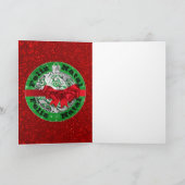 Cartes Pour Fêtes Annuelles Feliz Natal Rouge Vert Argent (Intérieur)