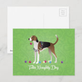 Cartes Pour Fêtes Annuelles Feliz Naughty Dog Christmas (Devant / Derrière)