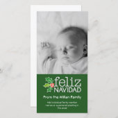 Cartes Pour Fêtes Annuelles Feliz Navidad - 1 photo verticale (Devant / Derrière)