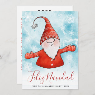 Cartes Pour Fêtes Annuelles Feliz Navidad 2025 Calendrier Nordic Gnome Noël