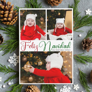 Cartes Pour Fêtes Annuelles Feliz Navidad 3 Photo Joli Noël espagnol