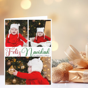 Cartes Pour Fêtes Annuelles Feliz Navidad 3 Photo Plié Noël Espagnol