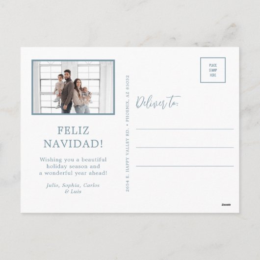 Cartes Pour Fêtes Annuelles Feliz Navidad 5 Photo (Dos)