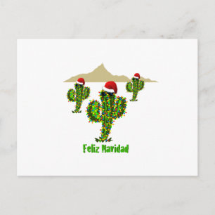 Cartes Pour Fêtes Annuelles Feliz Navidad - Arizona Noël Lumières du Saguaro