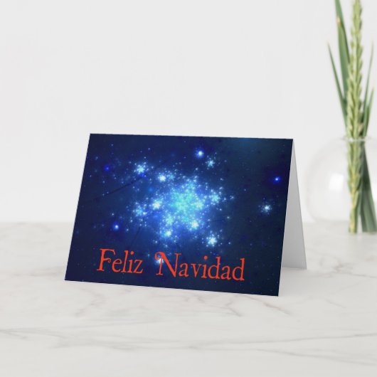 Cartes Pour Fêtes Annuelles Feliz Navidad - Ciel nocturne (Devant)